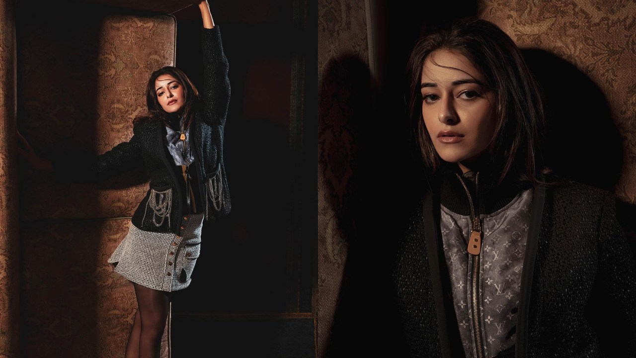 Check Out: Ananya Panday Rocks The Western Trend In A Multi-colored Jacket And Grey Skirt 886263