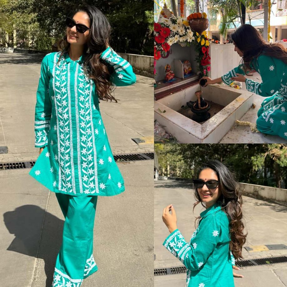 Check Out: Anushka Sen Ethnic Fashion Game On Point In A Green And White Pant Set 885989