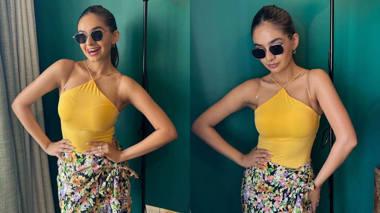 Check Out: Anushka Sen's Casual Street-Style Fashion In A Yellow Halter Top And Floral Skirt 888637