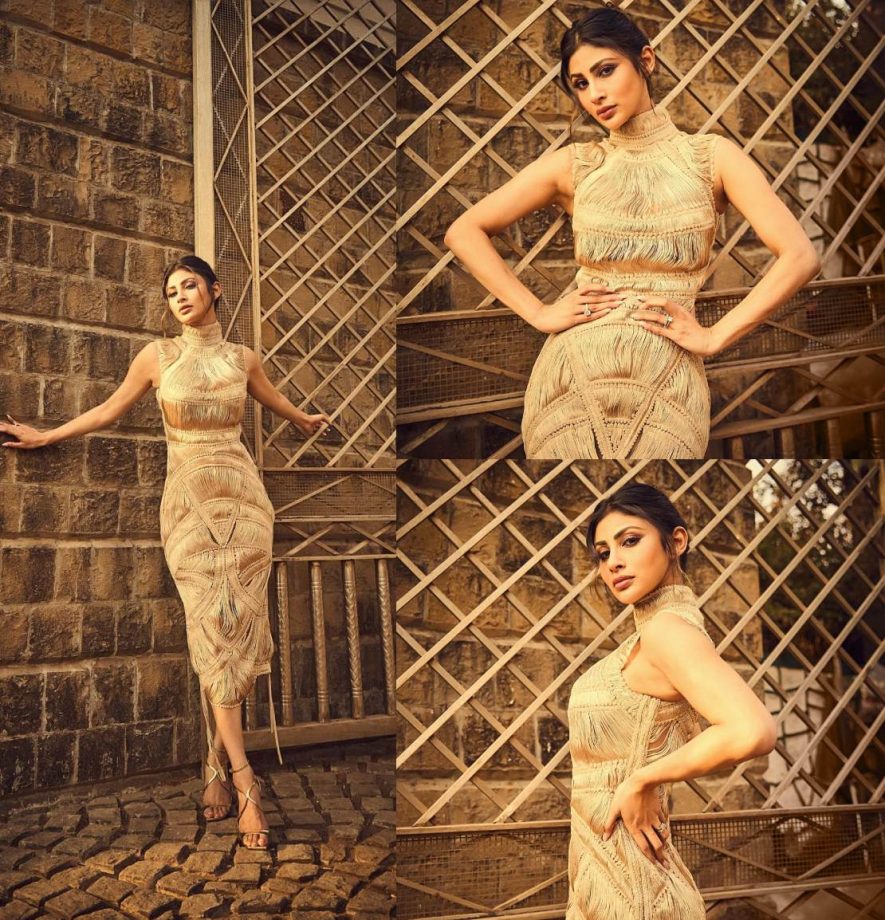 Check Out: Mouni Roy Sets Hearts Aflutter In A Dreamy Dusk Drape Dress 889371