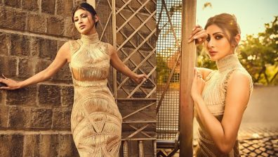 Check Out: Mouni Roy Sets Hearts Aflutter In A Dreamy Dusk Drape Dress