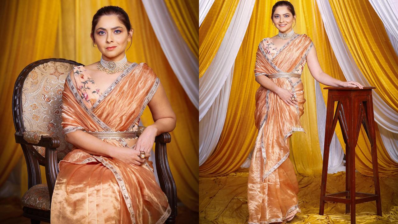 Check Out: Sonalee Kulkarni's Looks Like A Vision Of Ethereal Beauty In A Peach Tissue Saree 887374