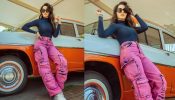 Chic Contrast: Nora Fatehi Nails Casual Style In A Blue Top And Pink-Blue Cargo Pants