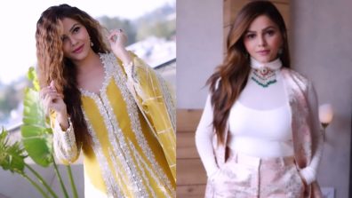 Chic to Classic: Rubina Dilaik’s Mesmerizing Shift from Pantsuit to Graceful Anarkali