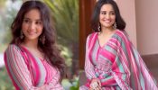 Classic Charm: Ashi Singh Nails The Ethnic Look In A Pink And Green Drape Saree