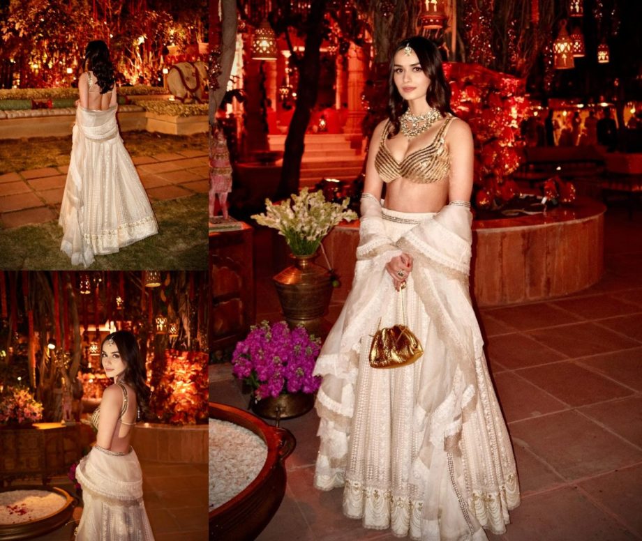 Dreamy Delight: Manushi Chhillar Takes Royalty To The Next Level In An Ivory And Gold Lehenga Set 886470