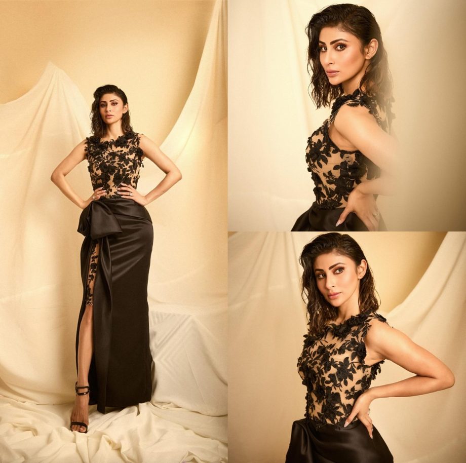 Elevate Your Wardrobe With Mouni Roy's On-Trend Beige And Black Maxi Dress 888880