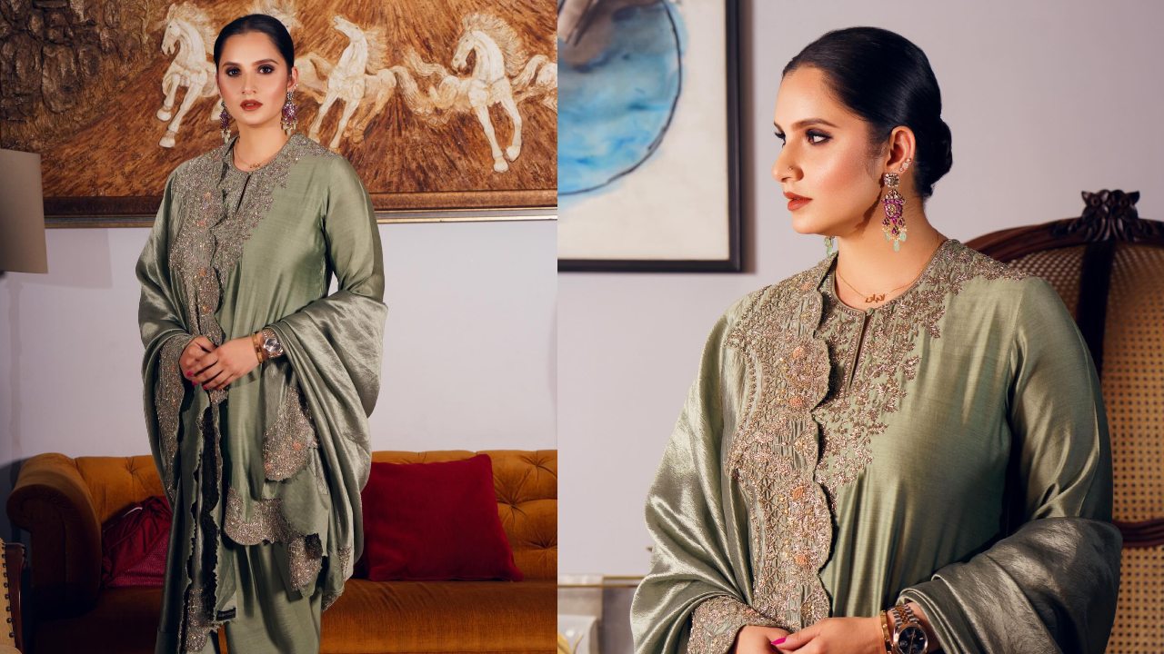 Ethereal Beauty: Sania Mirza Flaunts Flawless Style In An Olive Green Kurta Set; See Pics 886163