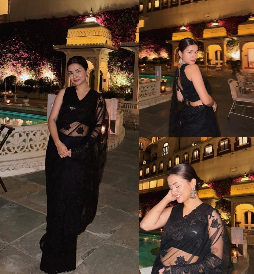 Ethereal Elegance: Avneet Kaur Channels Classic Glamour In A Black Net Saree 888441