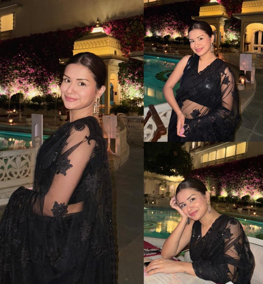 Ethereal Elegance: Avneet Kaur Channels Classic Glamour In A Black Net Saree 888442