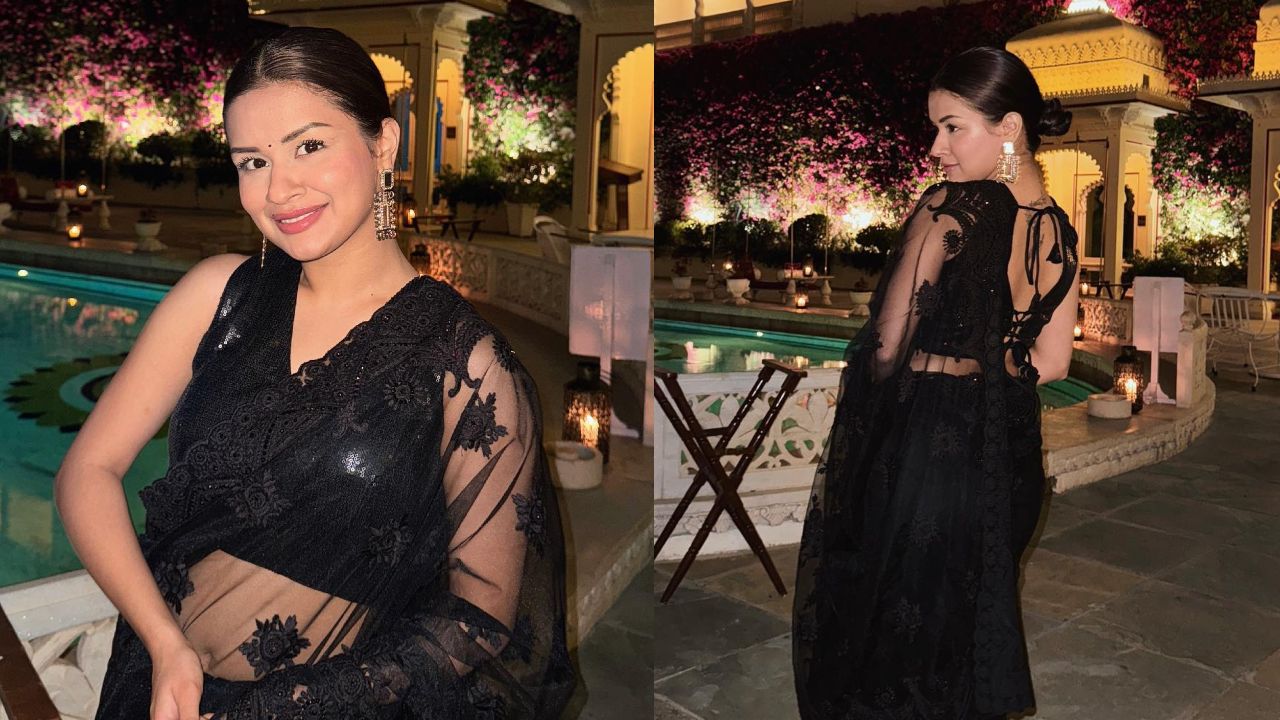 Ethereal Elegance: Avneet Kaur Channels Classic Glamour In A Black Net Saree 888440