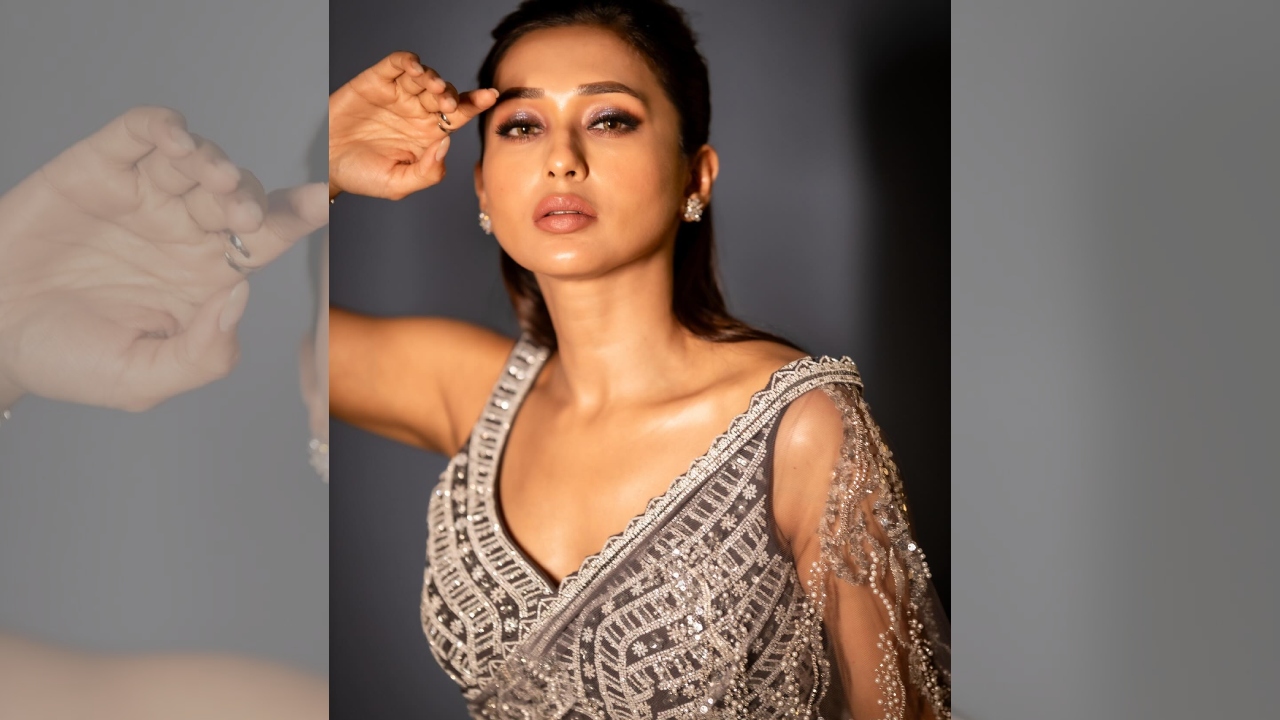 Ethereal Elegance: Mimi Chakraborty Channels Classic Glamour In A Black And Silver Sheer Saree 889020