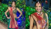 Ethereal Elegance: Monalisa Takes Center Stage In A Red And Green Saree; See Pics