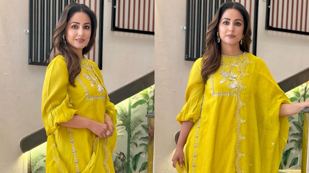 Ethnic Elegance: Hina Khan Sets Ethnic Glam In A Yellow Kurta Set, See Pics! 889120