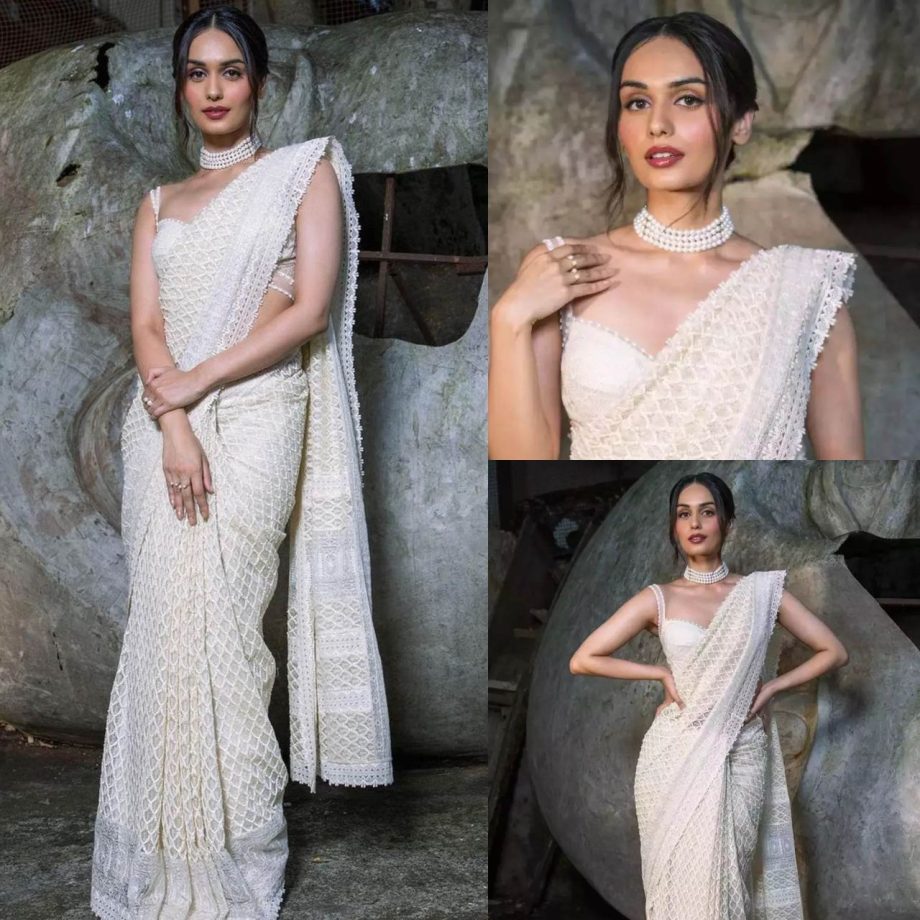 Fashion Showdown: Malavika Mohanan vs. Manushi Chhillar: Who Stuns In A White Sheer Saree? 888229