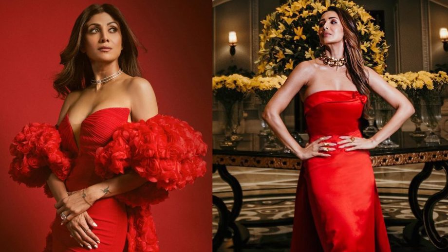Fashion Showdown: Shilpa Shetty vs. Malaika Arora: Who Looks Captivating In Red Strapless Gown? 888489