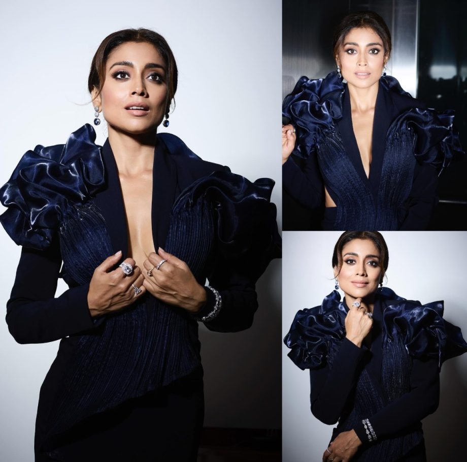 Fashion Slayer: Shriya Saran Turns Up The Heat In A Bold Blue Belle Gown, See Photos! 887914