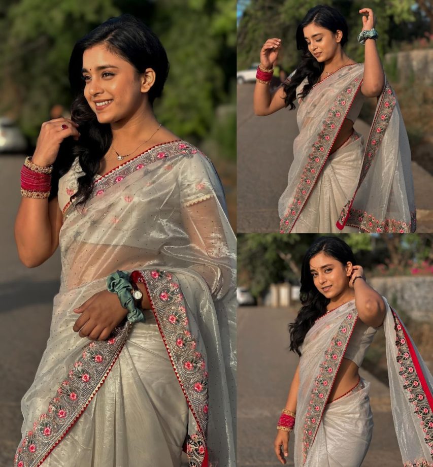 Graceful Fusion: Sumbul Touqeer Embodies Grace In A Silver And Pink Organza Saree, Check Now! 888447