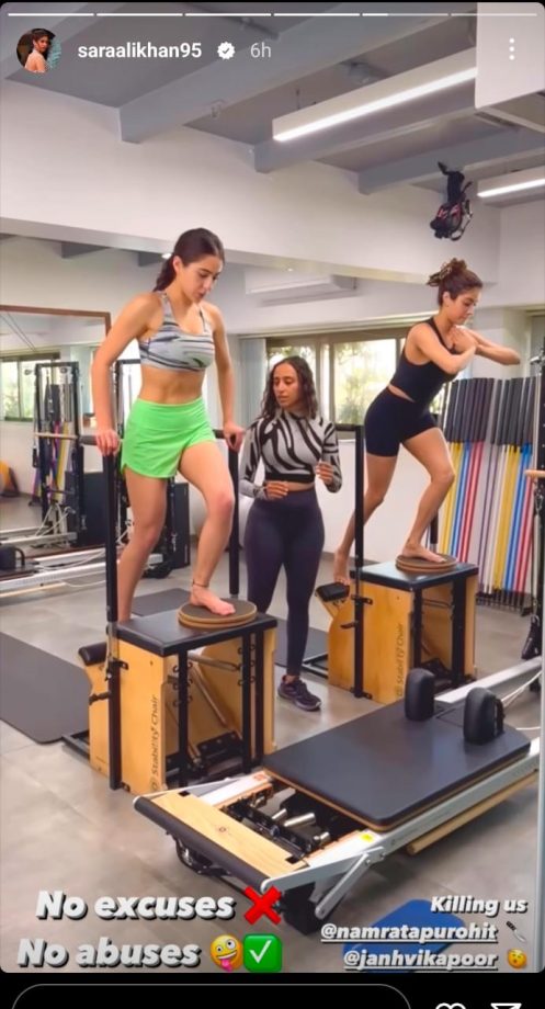 Gym Buddies: Sara Ali Khan and Janhvi Kapoor Team Up for Intense Workout, Leaves Fans Impressed! 887640