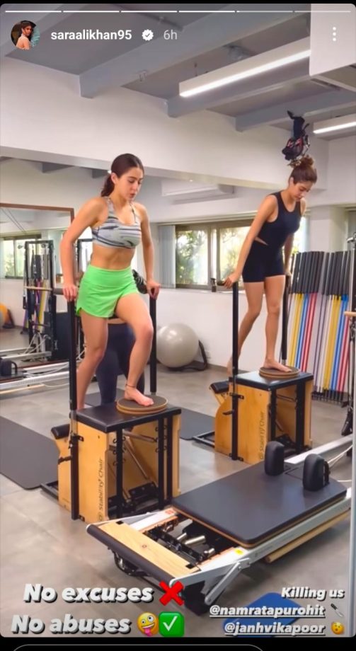 Gym Buddies: Sara Ali Khan and Janhvi Kapoor Team Up for Intense Workout, Leaves Fans Impressed! 887639