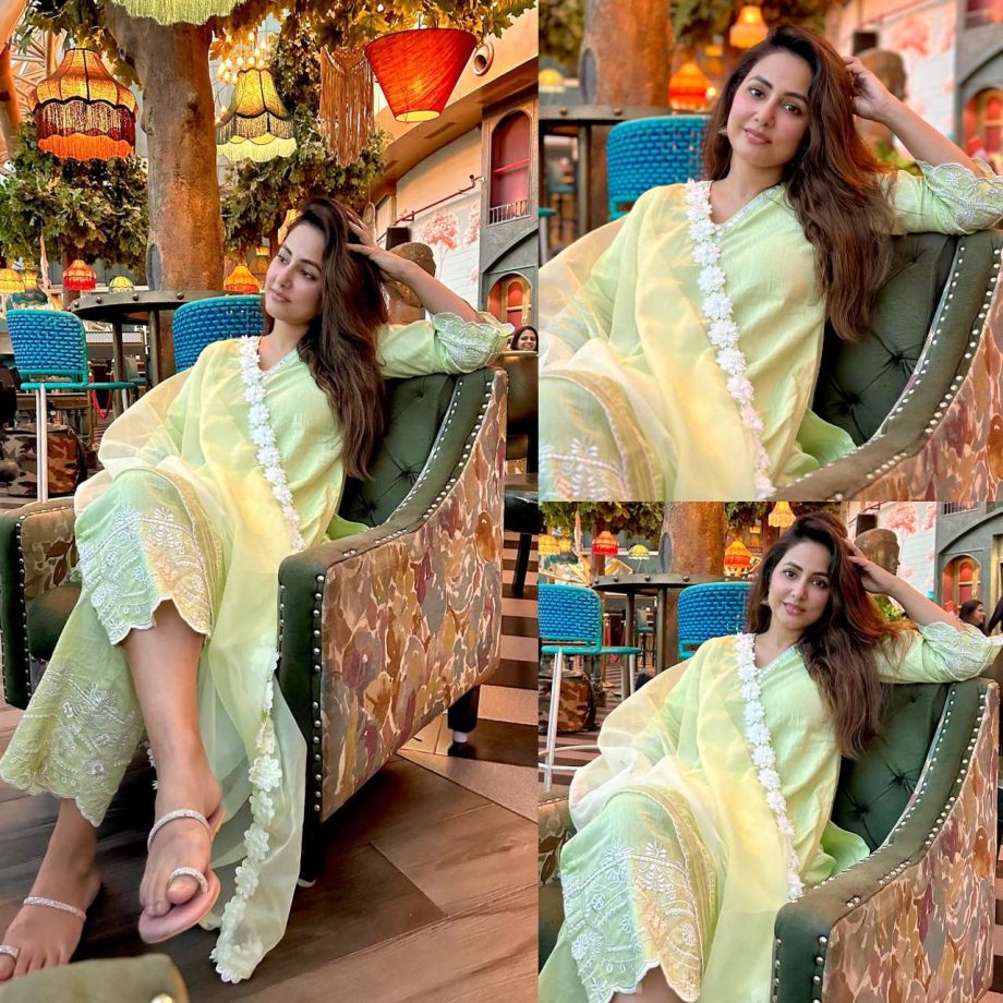 Hina Khan's Lime Green Salwar Suit Is Perfect Go-to Pick For Lunch Date 887438