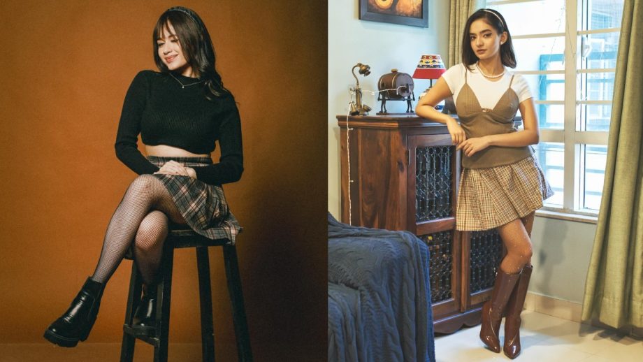 Jannat Zubair Or Anushka Sen: Whose Look In Top & Checkered Skirt Reminds You Of 60's Era? 888923