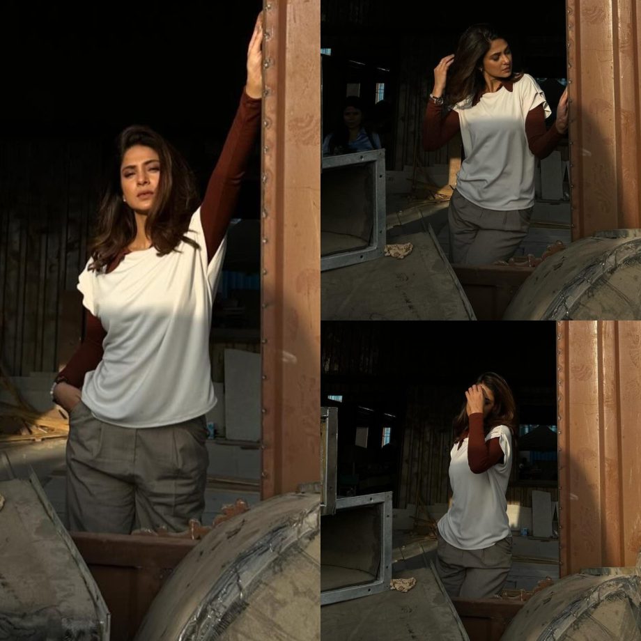 Jennifer Winget Nails Casual Fashion In A White-Brown T-shirt And Grey Jeans, See Pics 888580