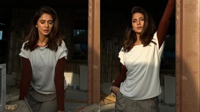 Jennifer Winget Nails Casual Fashion In A White-Brown T-shirt And Grey Jeans, See Pics