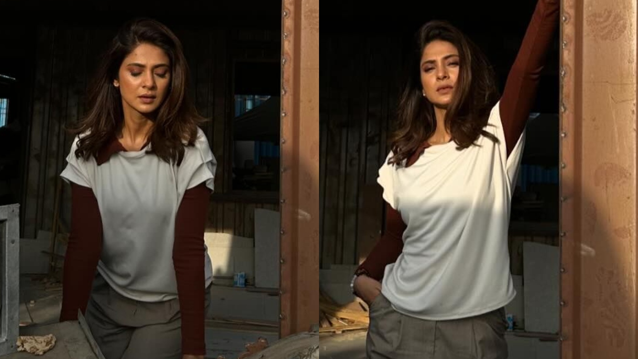Jennifer Winget Nails Casual Fashion In A White-Brown T-shirt And Grey Jeans, See Pics 888581