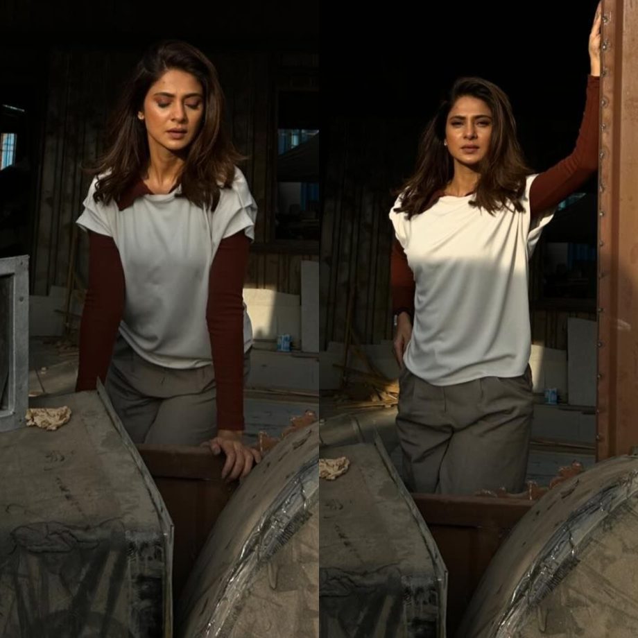 Jennifer Winget Nails Casual Fashion In A White-Brown T-shirt And Grey Jeans, See Pics 888579