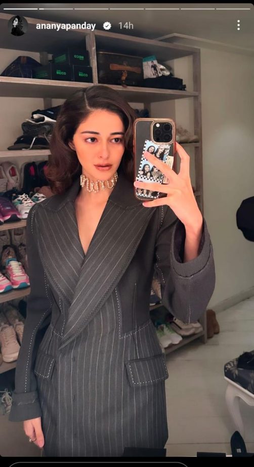 Make A Statement Like Ananya Panday With A Timeless Grey Blazer Set 888883