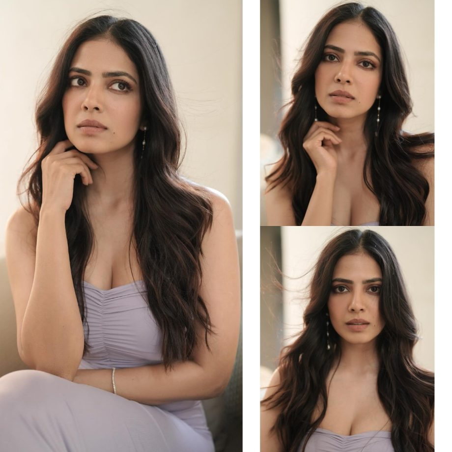 Malavika Mohanan Makes Hearts Race In Lavender Dress With Messy Hairstyle 887038