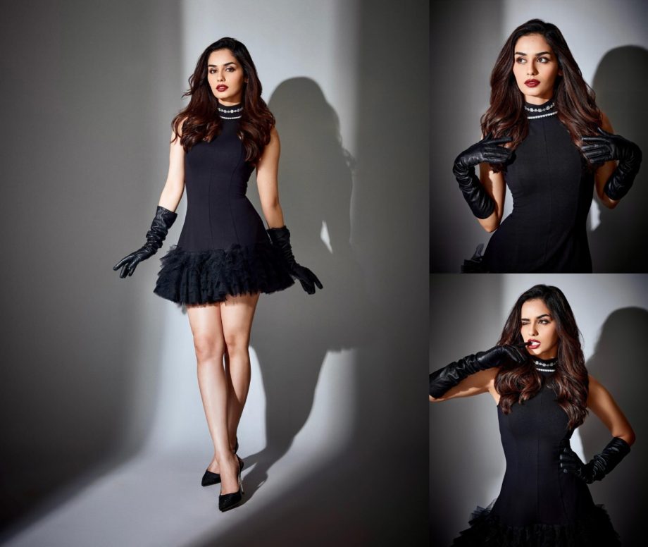 Manushi Chhillar Raises The Fashion Bar In A Black Mini Dress, Check Now! 889023