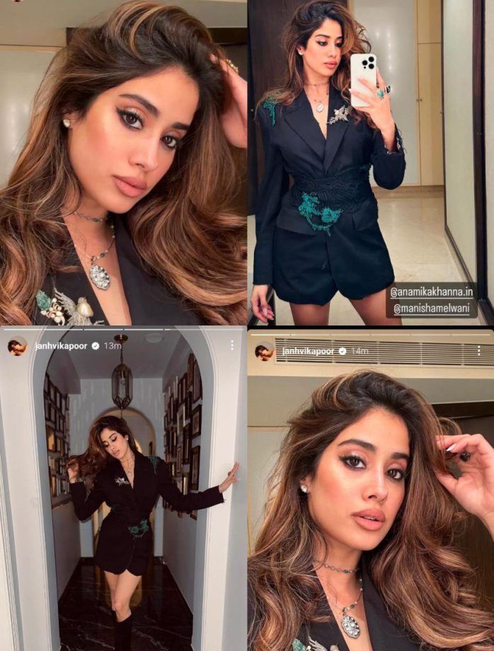 Modern Muse: Janhvi Kapoor Makes A Bold Statement In A Stunning Blue Blazer Dress 887320