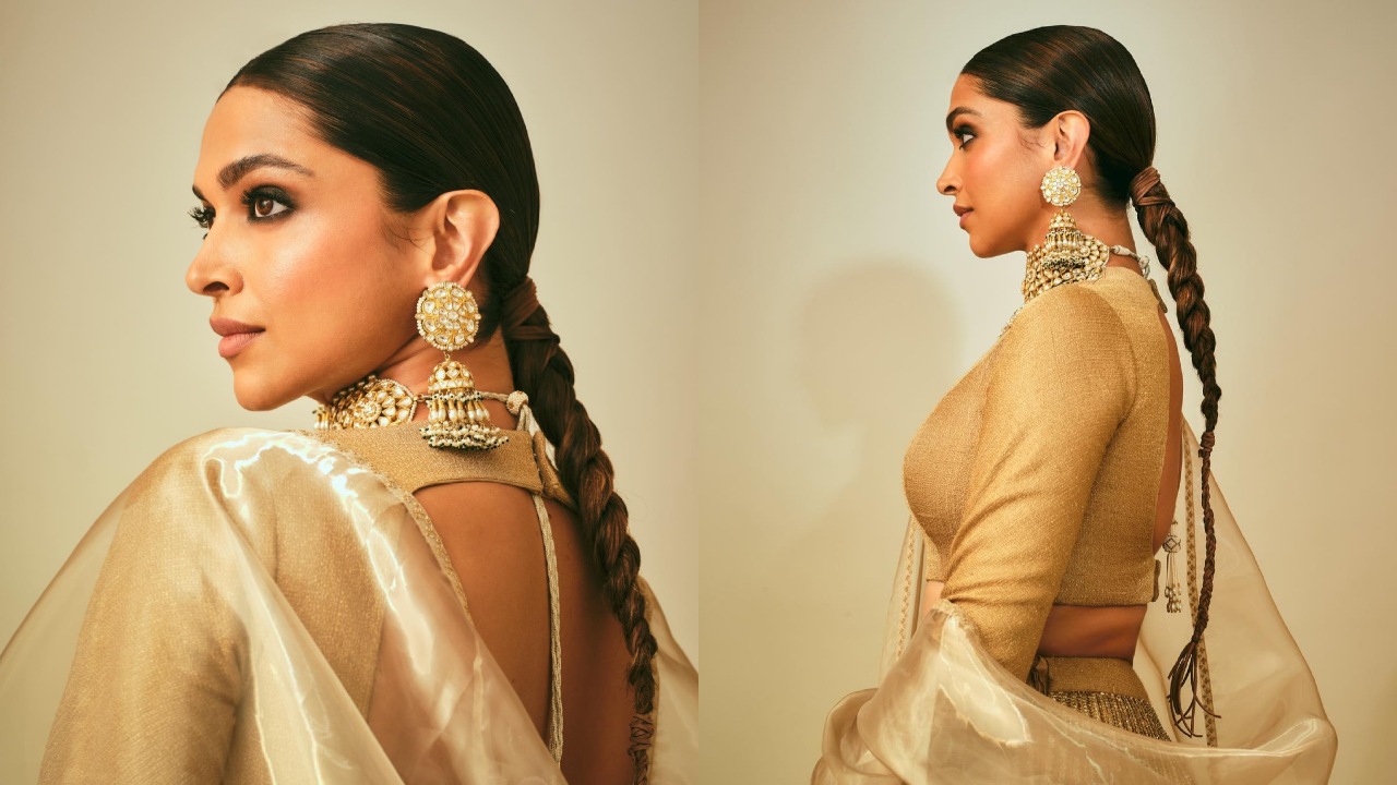Mom-to-be Deepika Padukone Looks Elegant In Golden Lahenga, See Royal Pics 884990