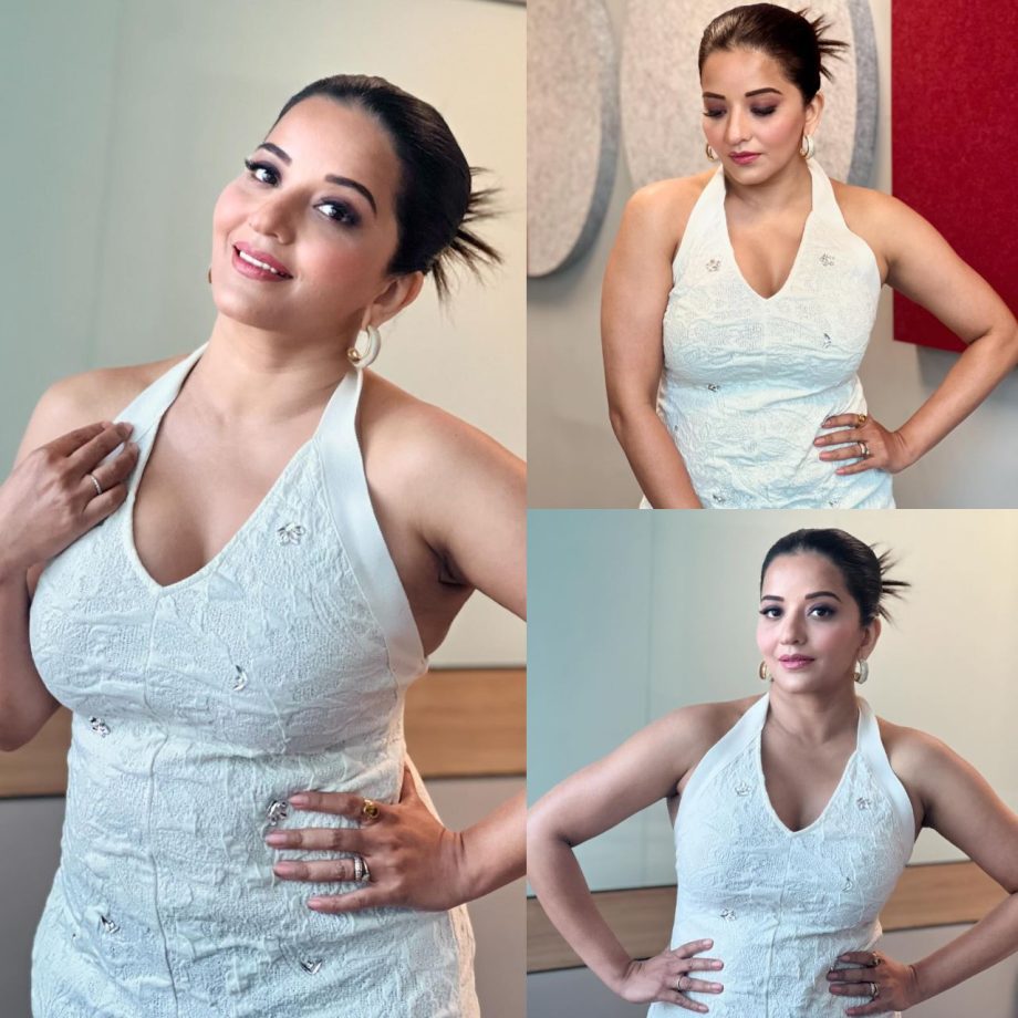 Monalisa Turns Into A White Swan Wearing Bodycon Dress, See How 888769