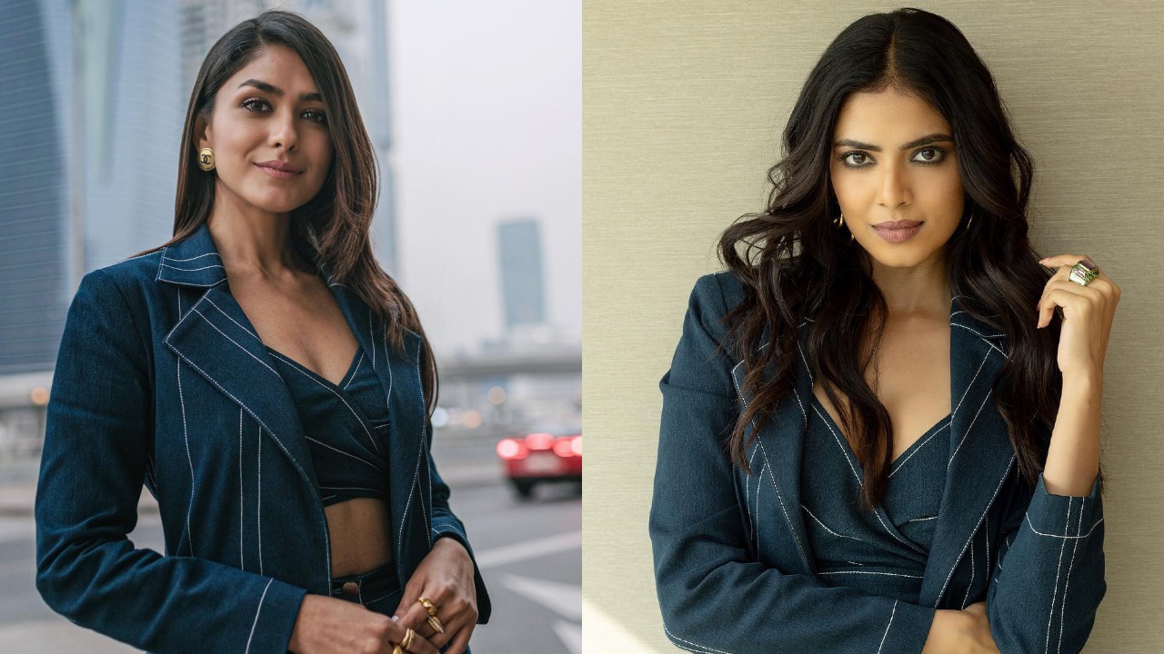 Mrunal Thakur Vs Malavika Mohanan: Who Rocks Blue Denim Asymmetric Blazer Style? 888945