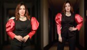 Munmun Dutta Stuns In Black Pantsuit And Playful Peach Sleeves, See How 889440