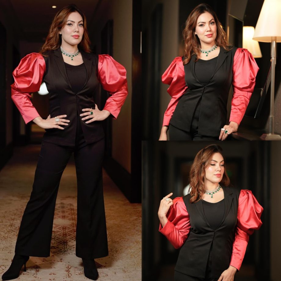 Munmun Dutta Stuns In Black Pantsuit And Playful Peach Sleeves, See How 889442