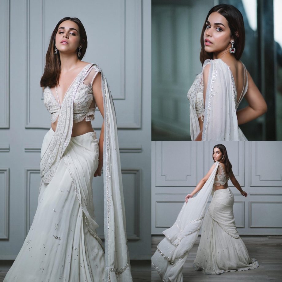 Naila Grrewal Radiates Timeless Charm In Classic White Lehenga, Checkout Stunning Photos 887358