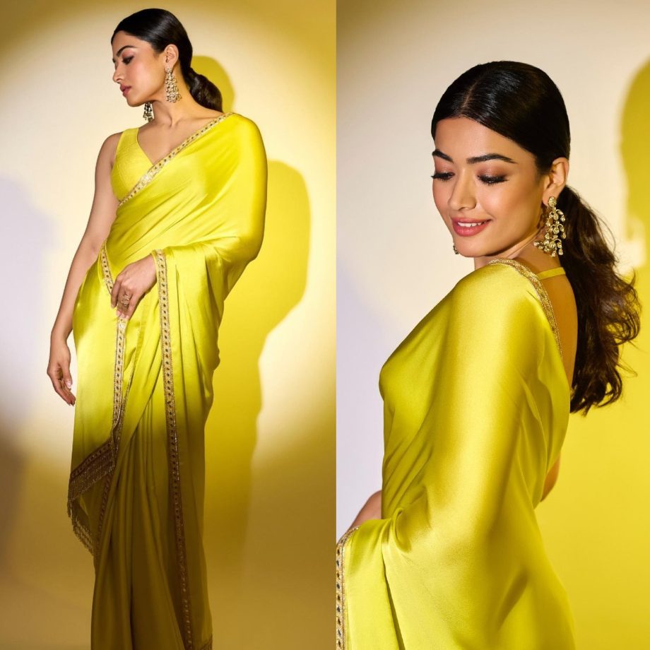 Nayanthara Vs Rashmika Mandanna: Who Looks Sexy In A Lemon Yellow Satin Saree 888761