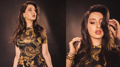 Nora Fatehi Makes A Fashion Statement In A Black And Yellow Co-Ord Set; See Photos