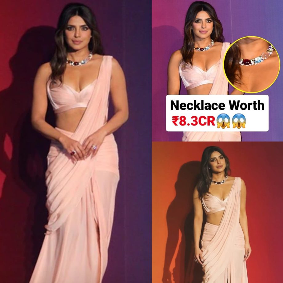 Priyanka Chopra Rocks Indo-western Saree Look With A Necklace Worth Around $1 Million 887383