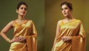 Raashii Khanna Exudes Grace And Glamour In A Mustard Yellow Banarasi Saree, See Photos! 888943