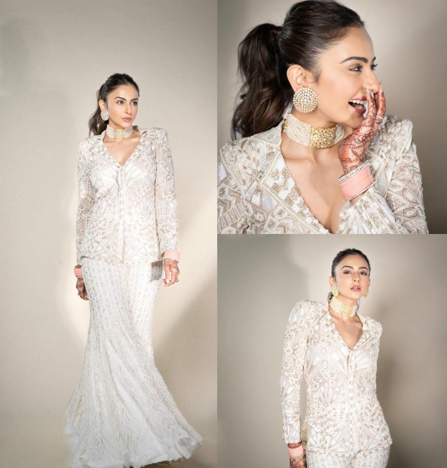 Rakul Preet Singh Flaunts Timeless Ethnic Fashion In A White And Gold Sharara Set; Check Now! 886156