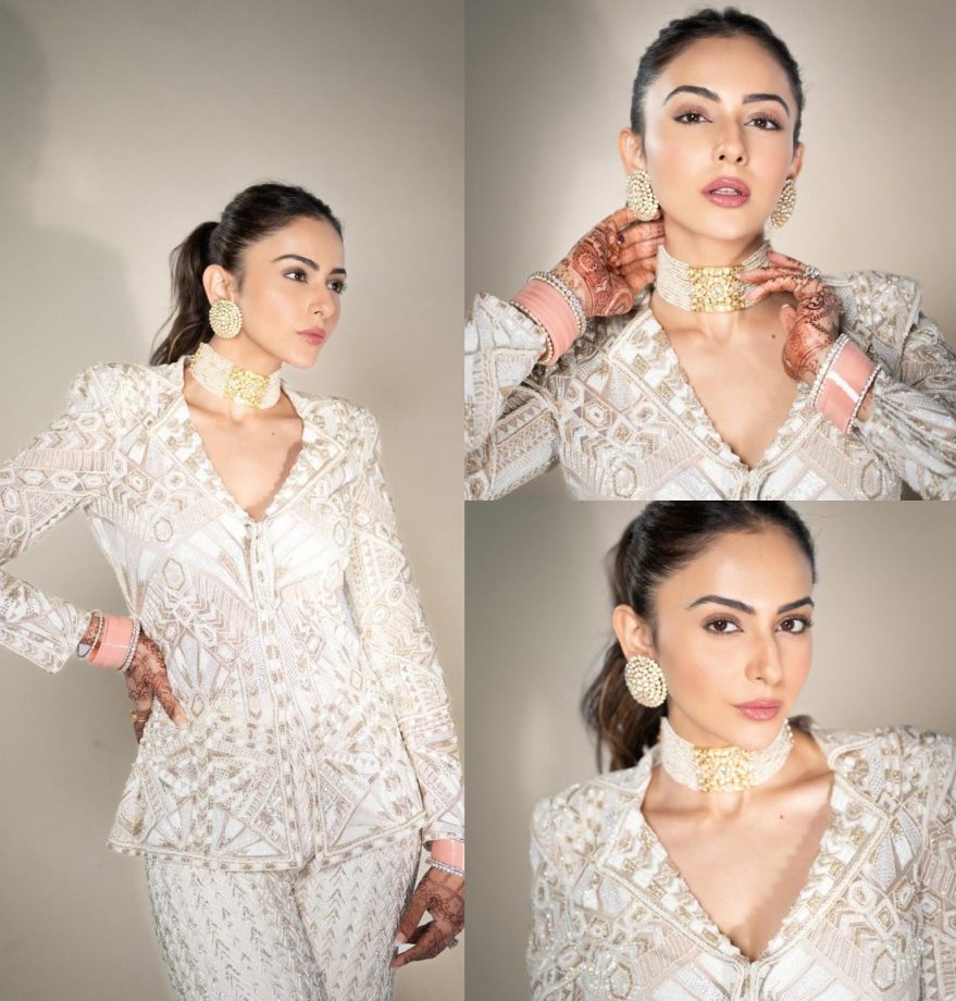 Rakul Preet Singh Flaunts Timeless Ethnic Fashion In A White And Gold Sharara Set; Check Now! 886157