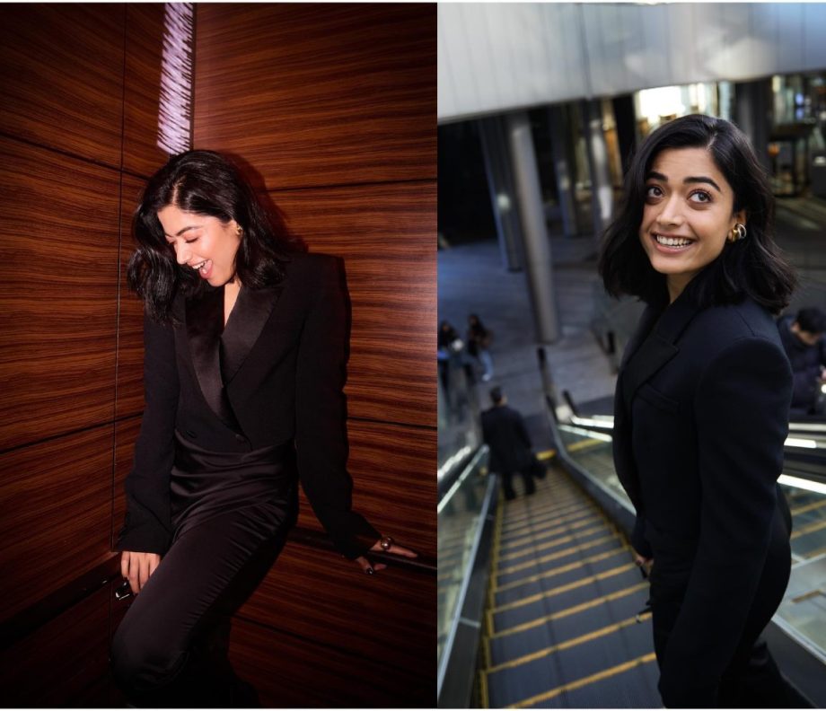 Rashmika Mandanna Rules Like A Boss In A Black Crop Blazer And Skirt; See Pics 884723