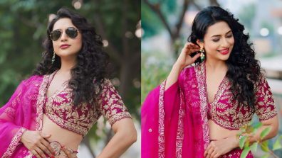 Regal Royalty: Divyanka Tripathi Captivates Hearts In A Purple And Gold Lehenga Set, See Pics