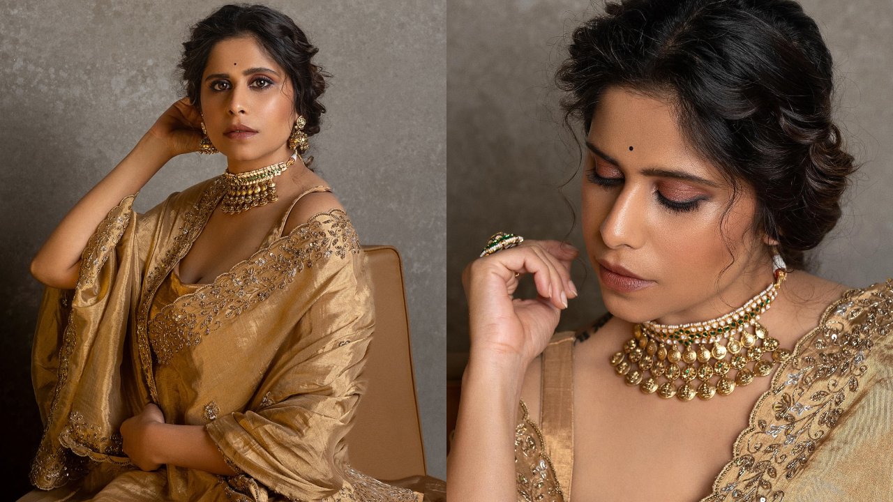 Saie Tamhankar Personifies Royal Elegance In Golden Six Yards Saree With Statement Accessories, See Photos 886203