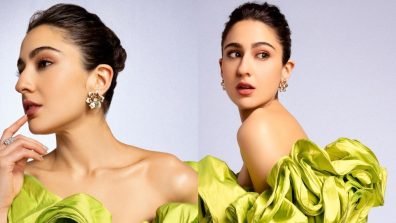 Sara Ali Khan Ups Her Western Fashion Game in Green Ruffle Gown; See Photos